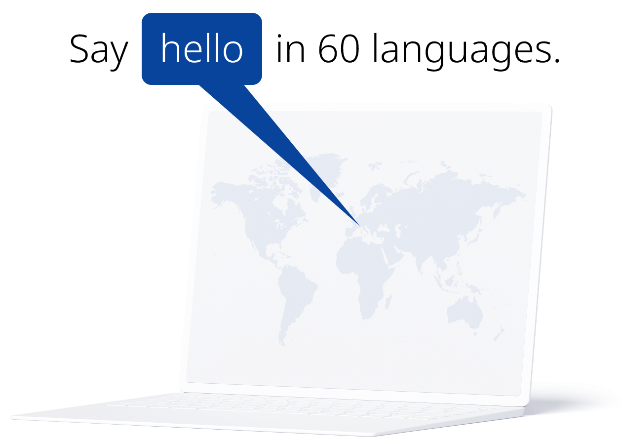 Say hello in 60 languages